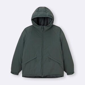GU Dark Green Warm Parka Coat